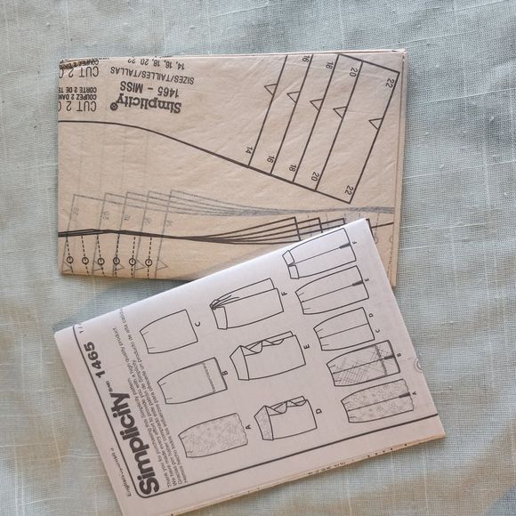 Simplicity 1465 UNCUT Skirt 2 Lengths Front Trim Variations Misses 14 - 22 - Picture 3 of 4